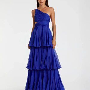 Mac Duggal  Tiered Chiffon One-Shoulder Gown